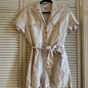 Rails Beige Button-Up Romper